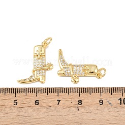 Brass Micro Pave Cubic Zirconia Pendants&nbsp;KK-P339-14G