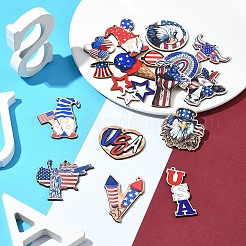 16Pcs 16 Styles Spray Painted Wood Big Pendants&nbsp;WOOD-FS0001-24