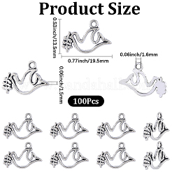 100Pcs Tibetan Style Alloy Pendants&nbsp;TIBEP-SC0003-43