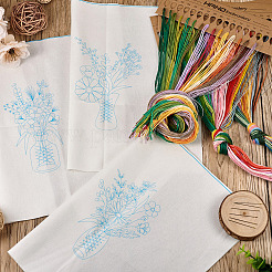 3Pcs 3 Style Vase & Flower Pattern DIY Display Decoration Embroidery Beginner Kit&nbsp;DIY-TA0006-16