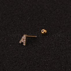 316L Surgical Stainless Steel Micro Pave Clear Cubic Zirconia Cartilage Earrings&nbsp;WG3A850-02