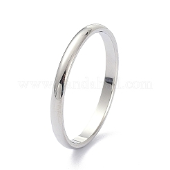 Non-Tarnish 2mm Polished Plain Dome Finger Ring for Girl Women&nbsp;LS-RJEW-C012-05D-P
