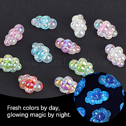 35Pcs UV Plating Rainbow Iridescent Acrylic Beads&nbsp;PACR-PA0001-23