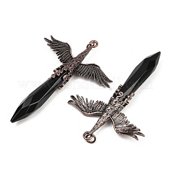 Natural Obsidian Faceted Pointed Bullet Shaped Big Pendants&nbsp;G-T145-01R-07
