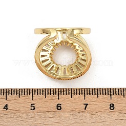 Brass Micro Pave Cubic Zirconia Cuff Rings for Women&nbsp;RJEW-F186-06G