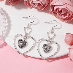 Heart Alloy Dangle Earrings&nbsp;EJEW-JE05534-03