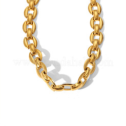 Classic 304 Stainless Steel Oval Link Chain Necklaces for Unisex&nbsp;KZ4634-2