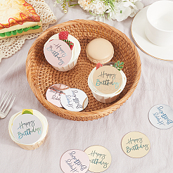21Pcs 3 Colors Mirror Effect Acrylic Birthday Cupcake Insert Card Decoration&nbsp;AJEW-SP0001-67A
