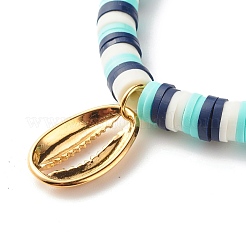 Handmade Polymer Clay Heishi Beads Stretch Bracelets Set&nbsp;BJEW-JB07335