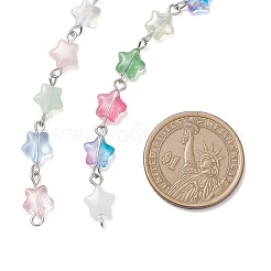 Iron Glass Handmade Star Link Chains&nbsp;AJEW-JB01435