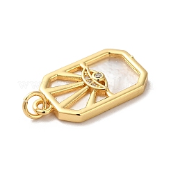 Rack Plating Brass Micro Pave Clear Cubic Zirconia Pendants&nbsp;KK-F853-19G