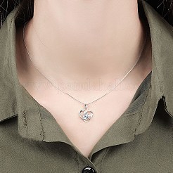 Anti-Tarnish Rhodium Plated 925 Sterling Silver Pendants&nbsp;ZIRC-BB50406-A