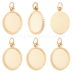 6Pcs 304 Stainless Steel Pendant Cabochon Settings&nbsp;STAS-BBC0010-58
