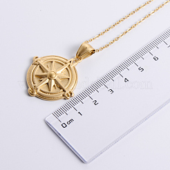 Vintage Stainless Steel Compass Pendant Necklaces for Men&nbsp;MA3570