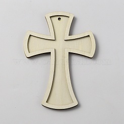 12Pcs Wooden Big Pendants&nbsp;WOOD-WH0030-42A