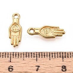 304 Stainless Steel Hamsa Hand with Eye Charms&nbsp;STAS-T072-47G