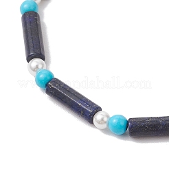 3Pcs Natural Lemon Jade & Tiger Eye & Lapis Lazuli & & Synthetic Turquoise Beaded Bracelets for Women&nbsp;BJEW-JB12027