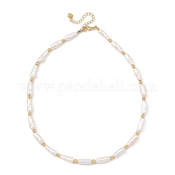 Natural Baroque Keshi Pearl Column Beaded Necklaces for Women&nbsp;NJEW-JN06235