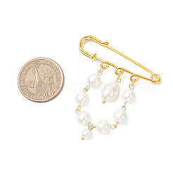3Pcs 3 Styles Iron Glass Pearl Beads Kilt Pins Brooch&nbsp;JEWB-BR00188