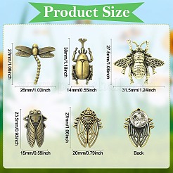 10Pcs 5 Styles Insect Alloy Lapel Pin Backs for Backpack Clothes&nbsp;JEWB-CJ0003-40