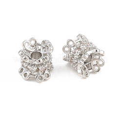 Brass Micro Pave Clear Cubic Zirconia Beads&nbsp;CU-CBAF1EE-07B-P