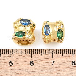 Brass Micro Pave Colorful Cubic Zirconia European Beads&nbsp;CU-CBA7E9C-02G