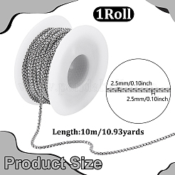 10M 304 Stainless Steel Box Chains&nbsp;CHS-UN0001-35
