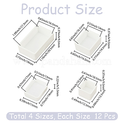 48Pcs 4 Styles Plastic Empty Watercolor Paint Pans&nbsp;AJEW-GF0014-21
