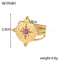 3pcs 304 Stainless Steel Micro Pave Cubic Zirconia Rings for Women&nbsp;STAS-OY008-25G