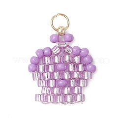 Glass Seed Beaded Crown Pendants&nbsp;PALLOY-MZ00980