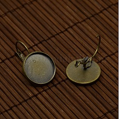 Clear Domed Glass Cabochon Cover and Brass Leverback Earring Settings for DIY&nbsp;DIY-X0160-AB-NR