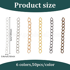 300Pcs 6 Colors Zinc Alloy Chain Extender&nbsp;FIND-HY0004-03