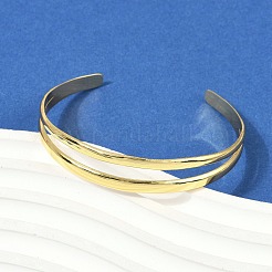 Hollow Out 304 Stainless Steel Cuff Bangles for Women&nbsp;BJEW-Z097-04G