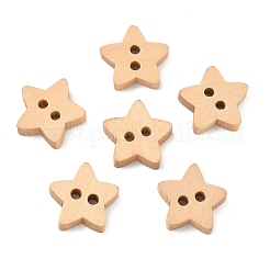 Natural 2-hole Basic Sewing Button in Star Shape&nbsp;NNA0Z7T