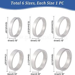 5Pcs 5 Style 304 Stainless Steel Flat Plain Band Finger Ring for Men Women&nbsp;RJEW-UN0001-14