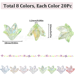 160PCS 8Colors Transparent Acrylic Bead Caps&nbsp;OACR-SC0001-29
