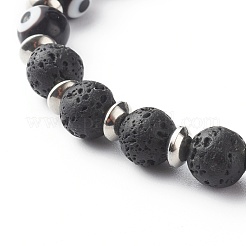 Handmade Evil Eye Lampwork Beaded Stretch Bracelets&nbsp;BJEW-JB06466-02