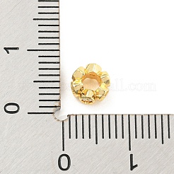 Rack Plating Brass Micro Pave Cubic Zirconia European Beads&nbsp;ZIRC-F140-03G-A