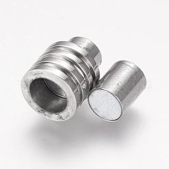 Tarnish Resistant 304 Stainless Steel Magnetic Clasps with Glue-in Ends&nbsp;STAS-F124-01P