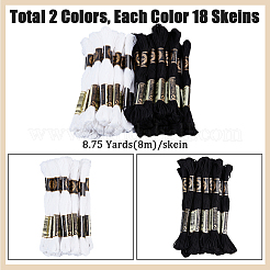 12 Skeins 2 Colors 6-Ply Polyester Embroidery Floss&nbsp;OCOR-GF0003-42
