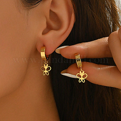 Stainless Steel Hollow Butterfly Star Hoop Earrings&nbsp;GZ3322