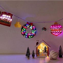 DIY Christmas Tree & Wreath & Bell & Sock & Vest Wooden Weaving Art&nbsp;DIY-P033-04