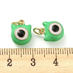 Evil Eye Rack Plating Brass Enamel Charms&nbsp;KK-Q804-08G