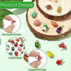 14Pcs 14 Styles Alloy Enamel Pendants&nbsp;FIND-CJ0005-23