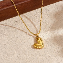 Valentine's Day 304 Stainless Steel Heart Pendant Dot Dash Chain Necklaces for Women&nbsp;WG5BB9A-01