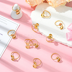 16Pcs 304 Stainless Steel Open Cuff Ring Findings&nbsp;STAS-BBC0008-17