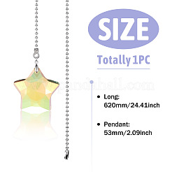 Star Glass Charms Ceiling Fan Pull Chain Extenders&nbsp;HJEW-TAC0162