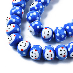 Handmade Bumpy Lampwork Beads Strands&nbsp;LAMP-Q031-009B