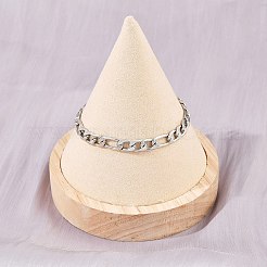 304 Stainless Steel Figaro Chain Bracelets for Women&nbsp;BJEW-G757-15P