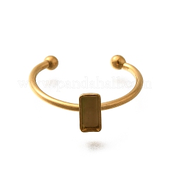304 Stainless Steel Open Cuff Ring Components&nbsp;STAS-M057-01A-G